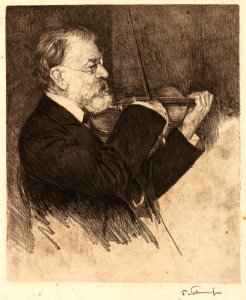 Ferdinand Schmutzer Joseph Joachim geigend