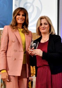 Feride Rushiti with Melania Trump photo