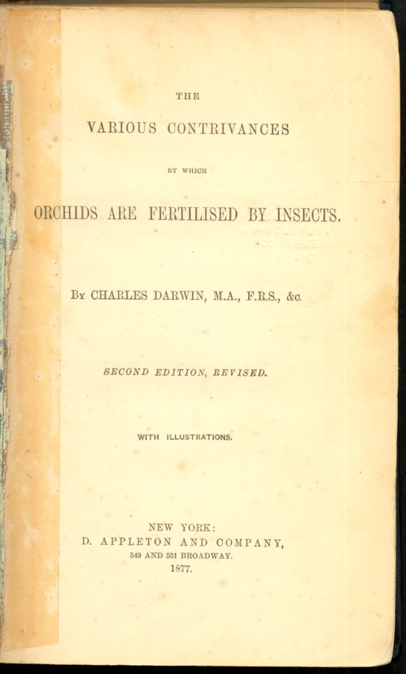 Fertilisation of Orchids 1877 edition title page