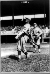 Fielder Allison Jones, baseball player for the St. Louis Federals, full-length portrait, standing, facing left, in uniform, swinging bat LCCN90707663