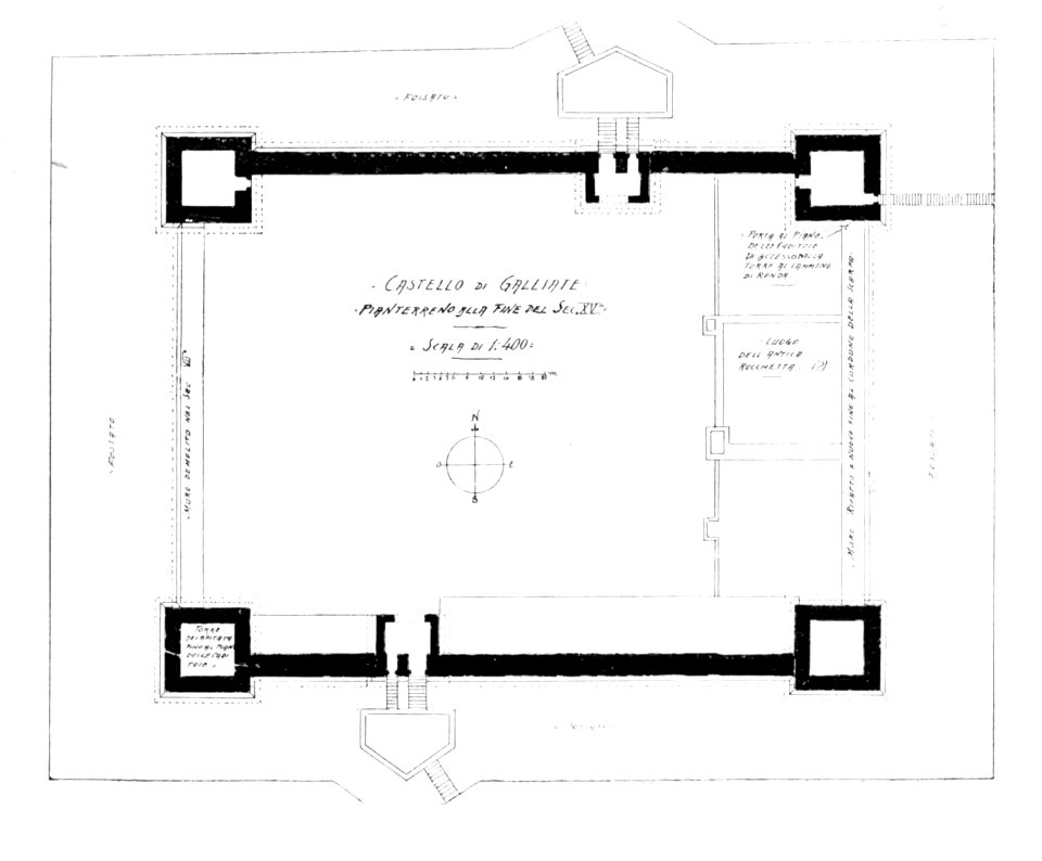 Fig 123, castello di galliate, pianterreno della fine del sec XV, p208, dis nigra, nigra il novarese