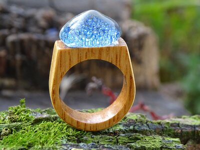 One of a kind ring blue aquamarine