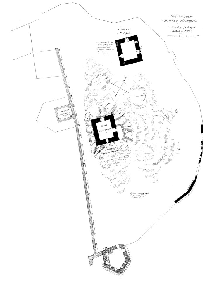 Fig 144, domodossola, castello matarella, pianta, p221, dis Nigra, nigra il novarese