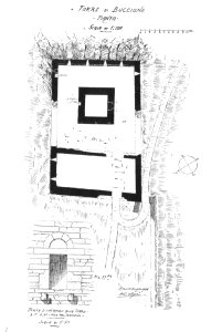 Fig 17 e 17bis, torre di buccione, pianta e porta d ingresso p137, dis nigra, nigra il novarese