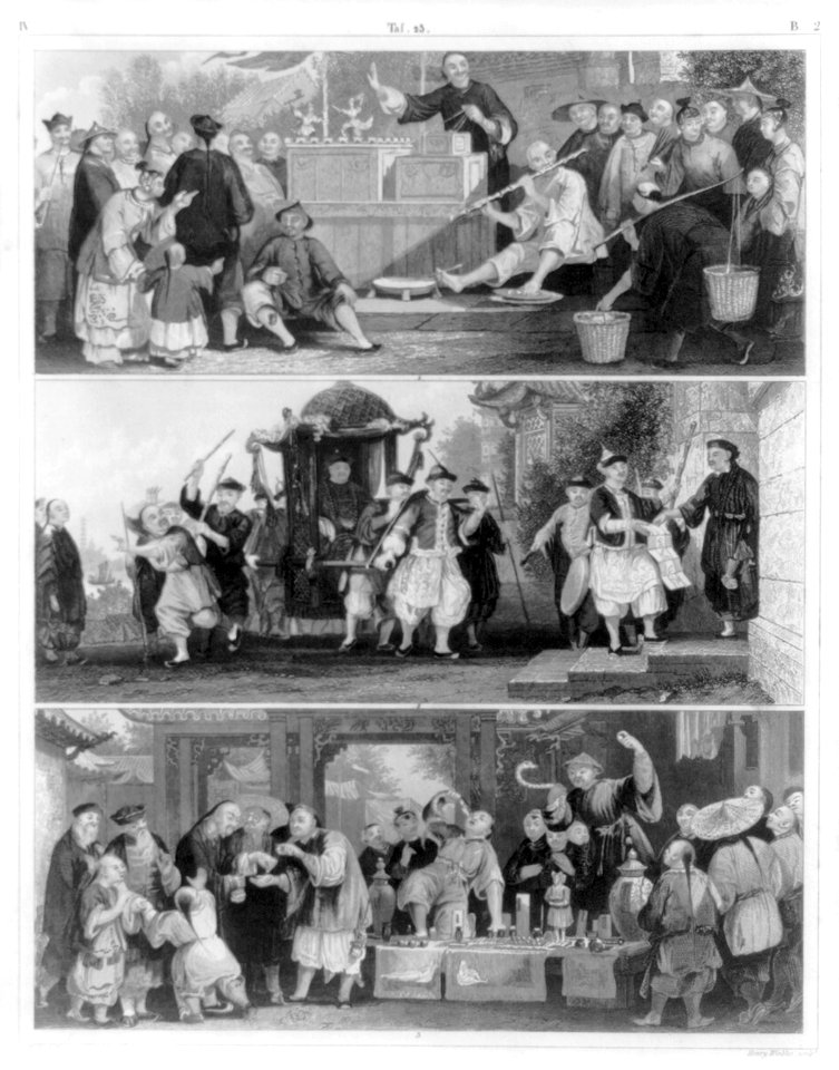 Fig. 1 Chinese puppet-show; fig. 2 Chinese mandarin visiting; fig. 3 Chinese quack LCCN2006679890