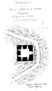 Fig 4 ornavasso, p129, pianta torre di vedetta al boden e porta della torre, dis nigra sett 1936, nigra il novarese copia