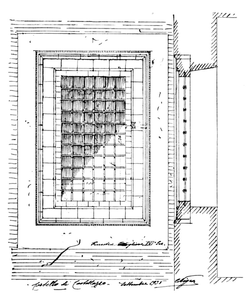 Fig 88, castello di castellazzo, finestra sec XVI, p184, dis nigra, sett 1935 nigra il novarese