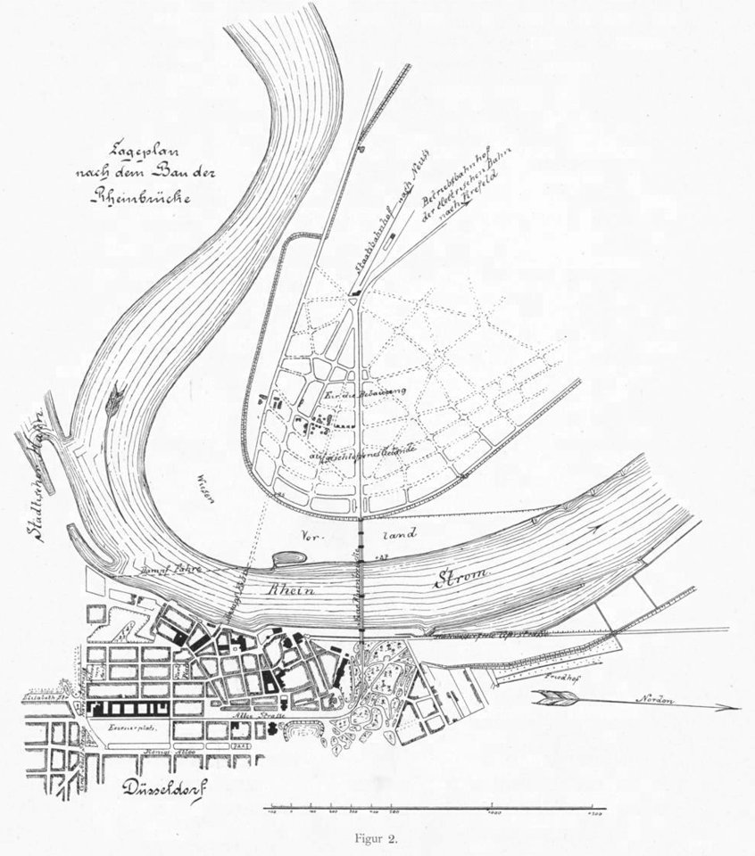 Figur 2 – Lageplan nach dem Bau der Rheinbrücke