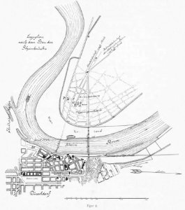 Figur 2 – Lageplan nach dem Bau der Rheinbrücke