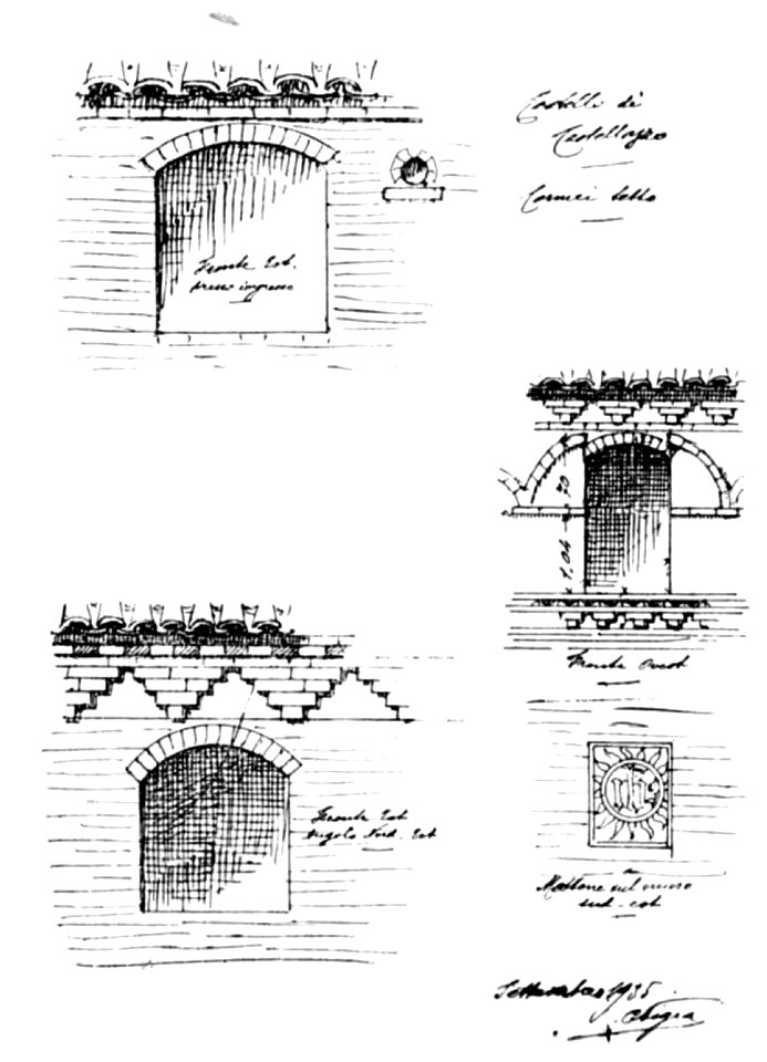 Fig 86, 87 e 89, castello di castellazzo, finestre, p184, dis nigra, 1935 nigra il novarese