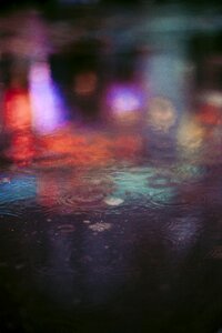 Rain colorful urban