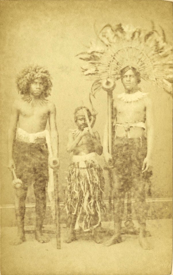 Fijian Chiefs & Dwarf, photograph by Menzies Dickson