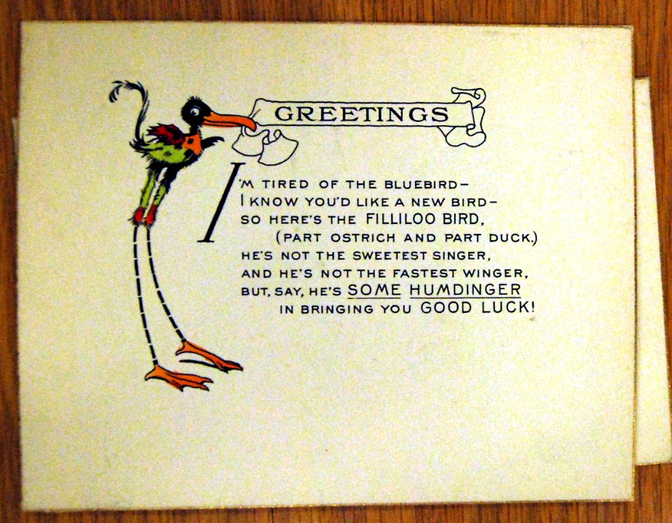Filliloo Bird greeting card, WWI (28786875953)
