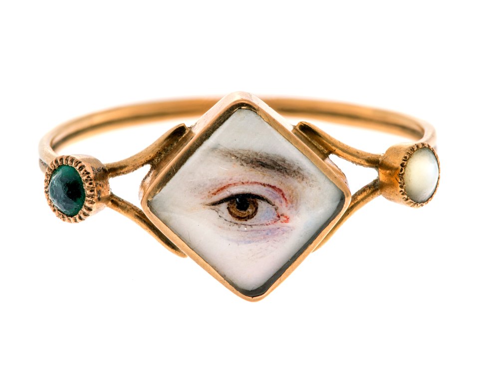 Fingerring av guld med miniatyrmålning, 1800-tal - Hallwylska museet - 110171