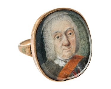 Fingerring av guld med miniatyrmålning, 1700-tal - Hallwylska museet - 110232