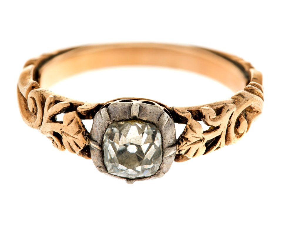 Fingerring av guld med briljant, 1700-talets mitt - Hallwylska museet - 110172