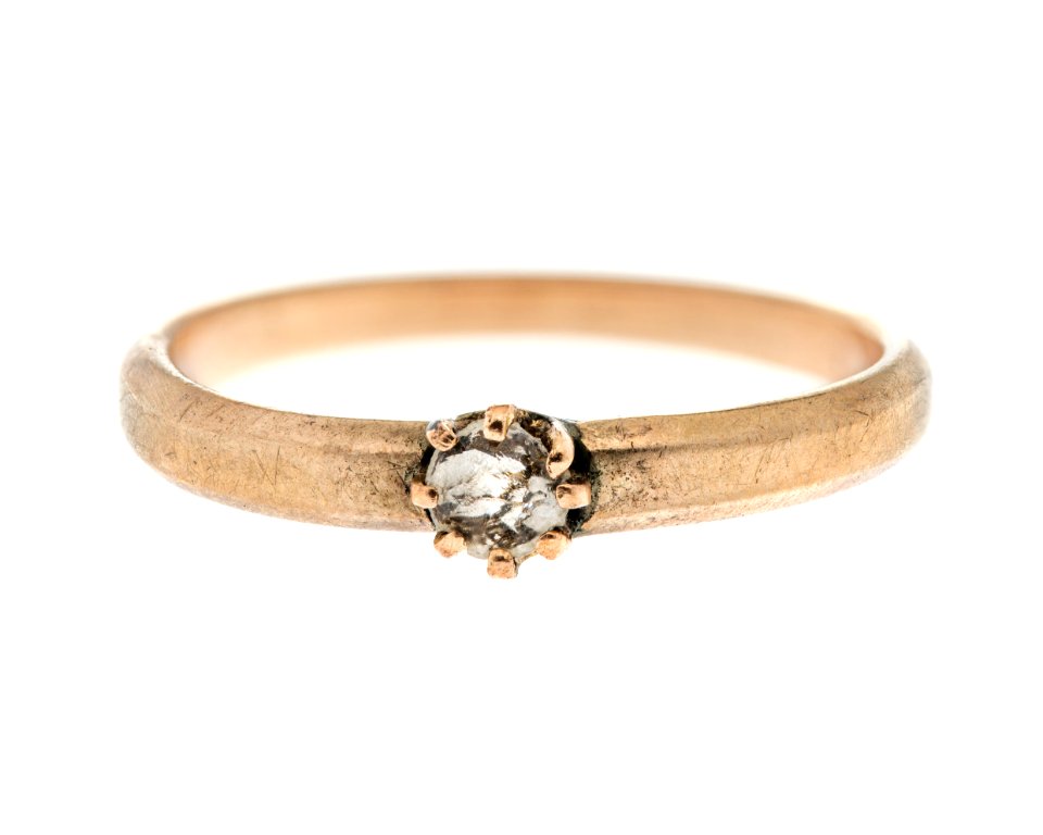 Fingerring av guld med briljant, 1800-talets andra hälft - Hallwylska museet - 110160