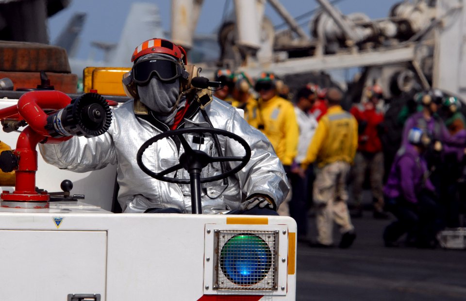 Fire deck drills aboard USS Ronald Reagan DVIDS117587