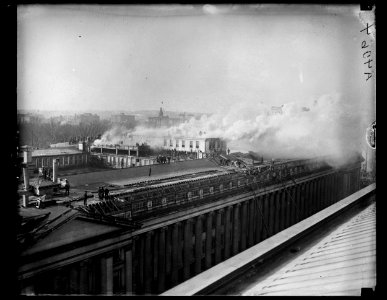 Firefighters on roof, Washington, D.C. LCCN2016891230
