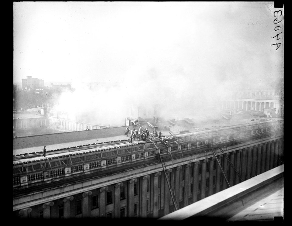 Firefighters on roof, Washington, D.C. LCCN2016891229