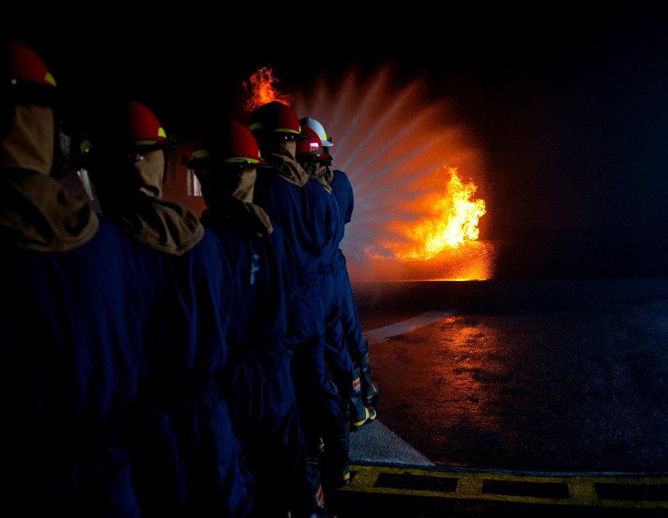 Firefighting evolution at Joint Base Pearl Harbor-Hickam 150317-N-WF272-197