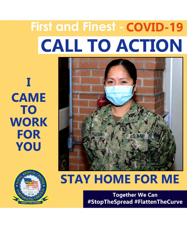 First and Finest - COVID-19 Call to Action. I Came to Work for You. Stay Home for Me. 20-0081-1352 (49942267158)