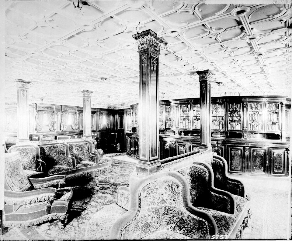 First Class Library on the 'Lucania' (1893) RMG D2142