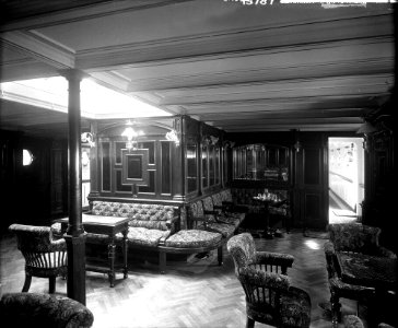 First Class Smoking Room on the 'Saxonia' (1900) RMG G10537 photo