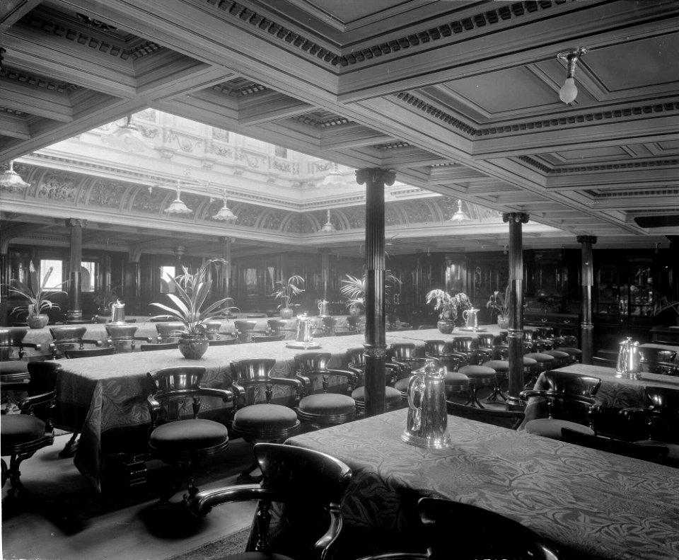 First Class Dining Saloon on the 'Omrah' (1899) RMG G10516