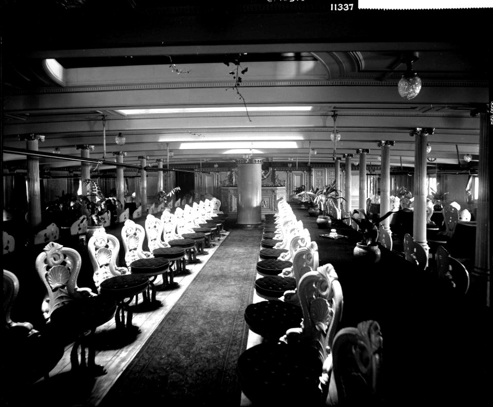 First Class Dining Saloon on the 'Rome' (1881) RMG G10510