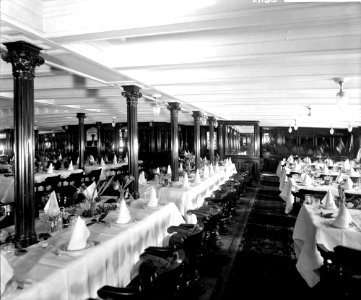 First Class Dining Saloon on the 'Saxonia' (1900) RMG G10628