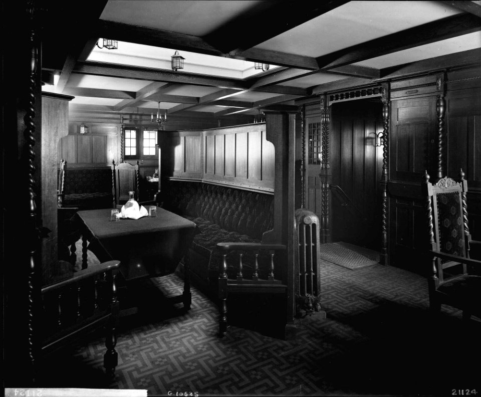 First Class Smoking Room on the 'Highland Brae' (1910) RMG G10625
