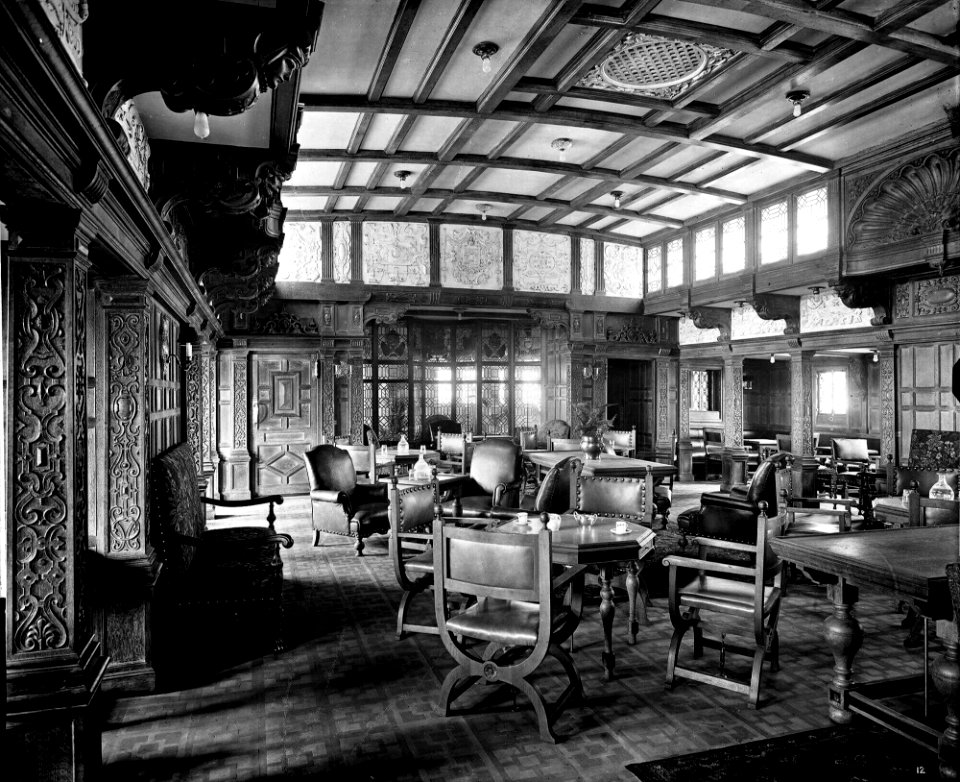 First Class Smoking Room on the 'Empress of Asia' (1913) RMG G10721
