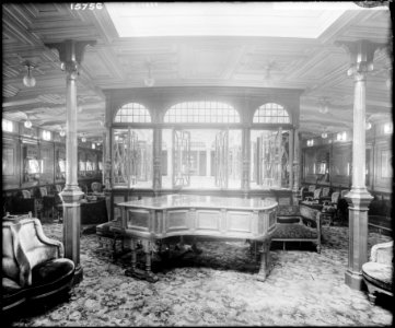First Class Music Room on the 'Lucania' (1893) RMG G10529
