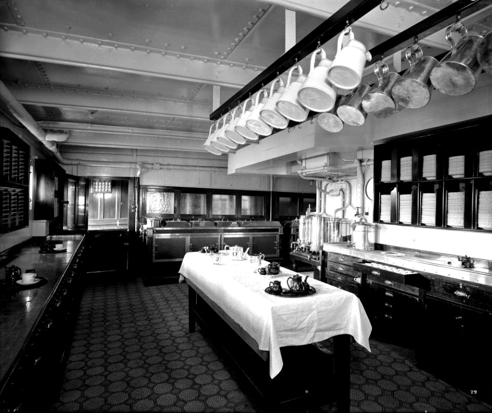 First Class Pantry on the 'Balmoral Castle' (1910) RMG G10621