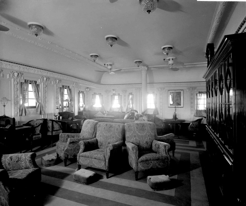 First Class Reading Room on the 'Llandovery Castle' (1914) RMG G10741