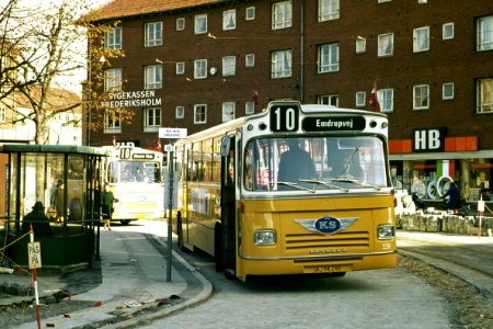First day of Copenhagen bus line 10 at Mozarts Plads photo