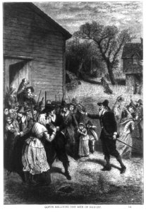 Goffe rallying the men of Hadley (in defense of Indian attack during King Philip's War, Hadley, Mass., 1675-76) LCCN96505253