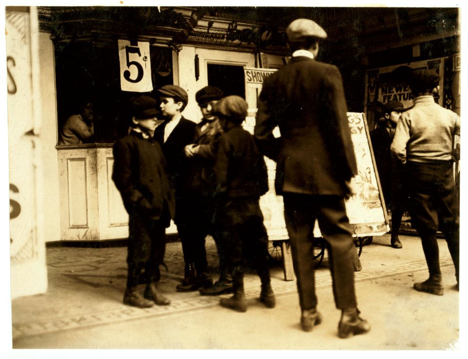 Going to the 'Movies.' This theatre makes no attempt to obey the state law. Boys of any age can go in, afternoon or evening. 2-30 P.M. LOC cph.3b33380