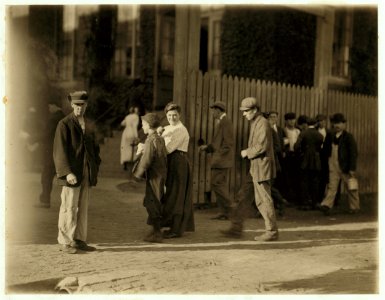 Going into the Butler Mills at 6-50 A.M. All went into work at North Gate beside office. Sixs (i.e., six) seemed under 14. LOC nclc.02213