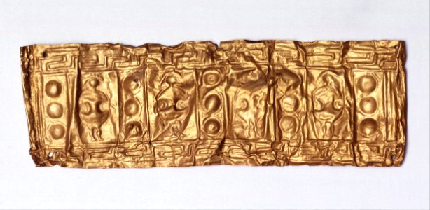 Gold band with impressed decoration (chest ornament) - Google Art Project