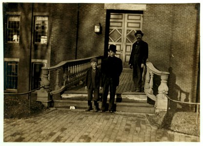 Going to work at 5-30 A.M. April 24, 09. Small boy names (i.e., named) Jo. is a sweeper in Mill Mfg. Co. Lewiston, Me. Been there 2 years. I saw him working inside. Said he didn't know how LOC cph.3b37909