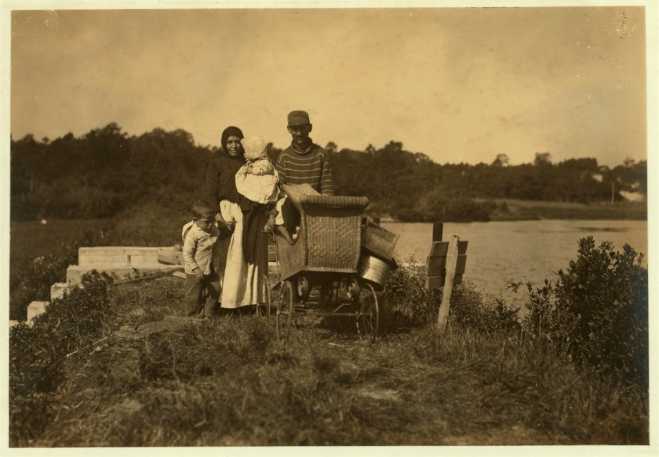 Going to work. The manager said, 'We have 150 workers beside the kids.' LOC nclc.00159