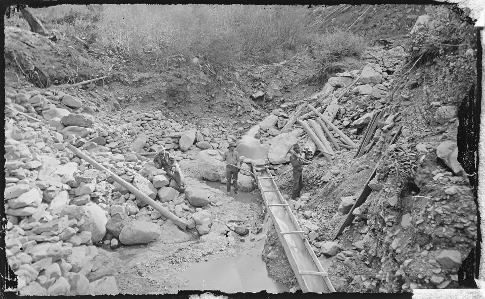 Gold mining in Boren's Gulch. La Plata County, Colorado - NARA - 517143