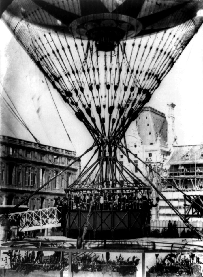 Gondola of Henri Giffard's balloon, Tuileries, Paris, 1878
