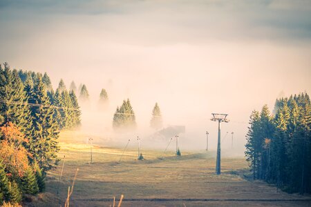 Cableway light landscape