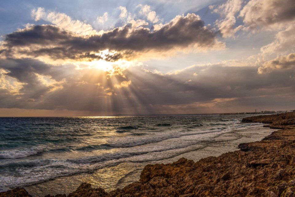 Clouds waves sunshine