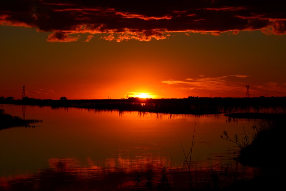 Nature evening sun reflection