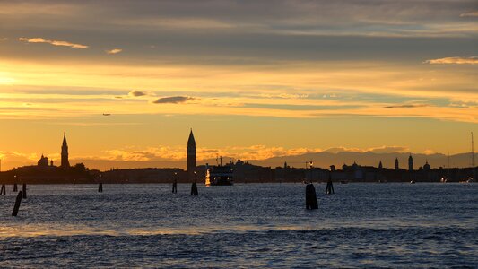 In the evening sunset landscape