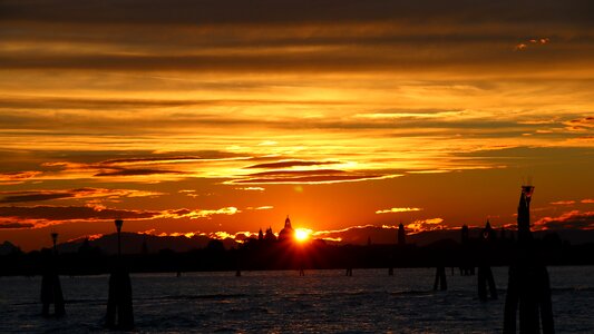 In the evening sunset landscape
